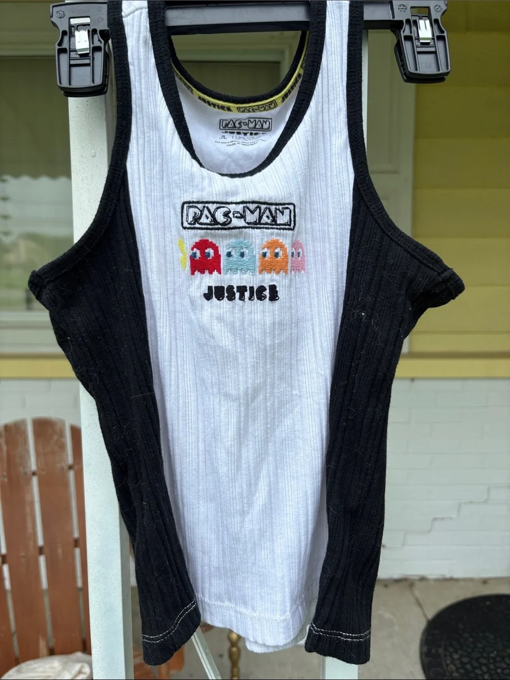 Justice White & Black Pac-Man Ghosts Tank Top